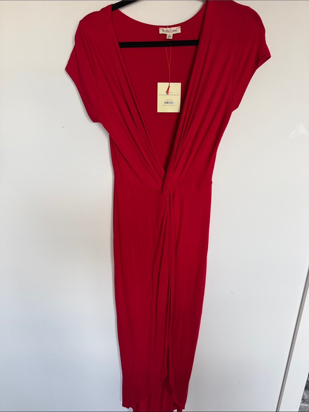 Rolla Coster NWT Red Ruched Maxi Dress Size M